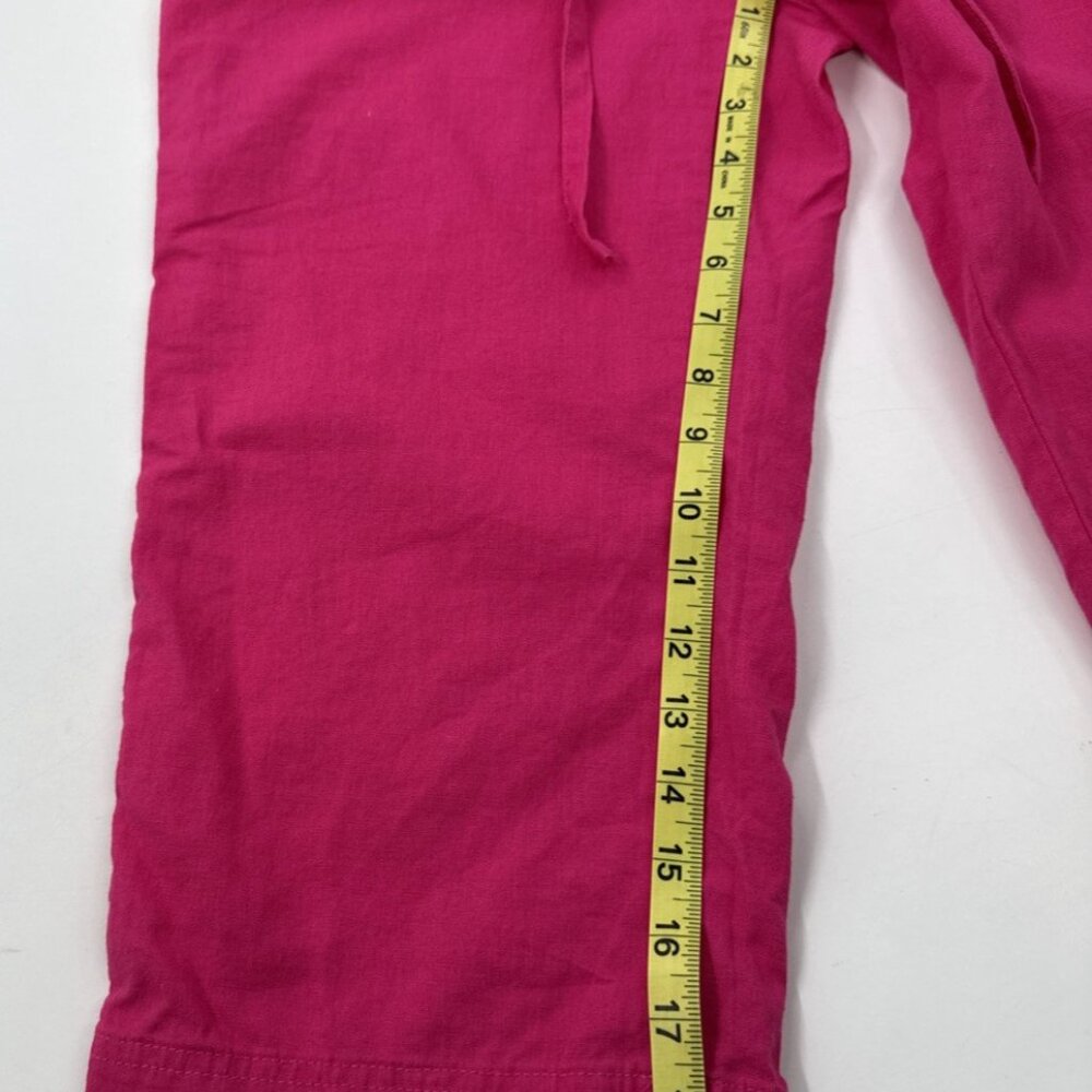 Cato Womens Capri Pants 8 Pink Linen Straight Cropped Stretch Pockets Travel NEW - Picture 7 of 9